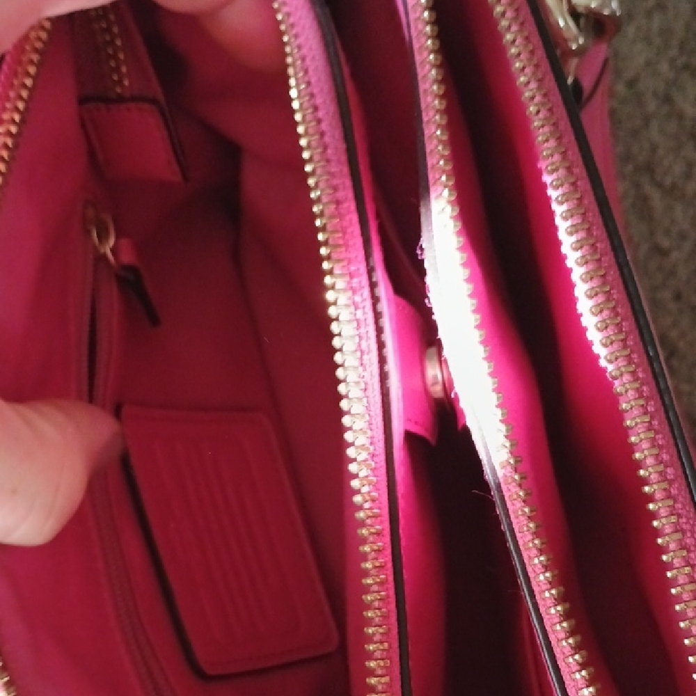 Coach Pink Handbag with Signature Wristlet - Picture 5 of 11